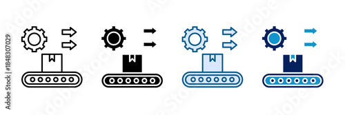 Industrial Conveyor Icon Set Multiple Style Collection