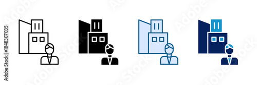 Industrial Engineer Icon Set Multiple Style Collection