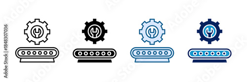 Machine Maintenance Icon Set Multiple Style Collection