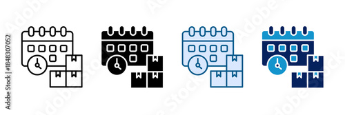 Production Planning Icon Set Multiple Style Collection