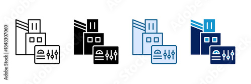 Industrial Control Panel Icon Set Multiple Style Collection