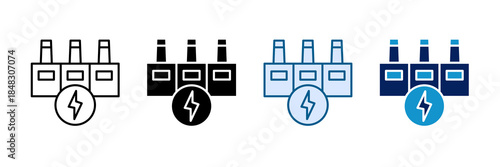 Power Plant Icon Set Multiple Style Collection
