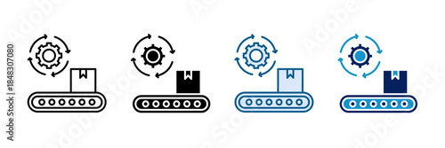 Automated Production Icon Set Multiple Style Collection