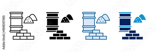 Raw Materials Icon Set Multiple Style Collection