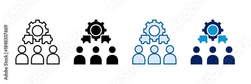 Team Collaboration Icon Set Multiple Style Collection