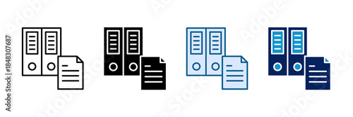 Office Documents Icon Set Multiple Style Collection
