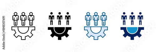 Office Team Icon Set Multiple Style Collection