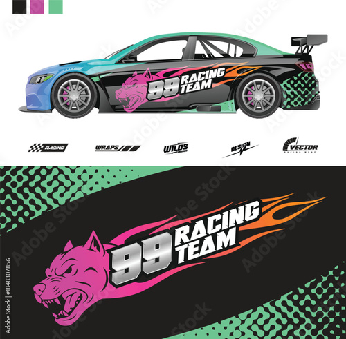 Modern Car Sticker Decal Vector Set for Automotive Vinyl, Racing and Custom Vehicle Graphics