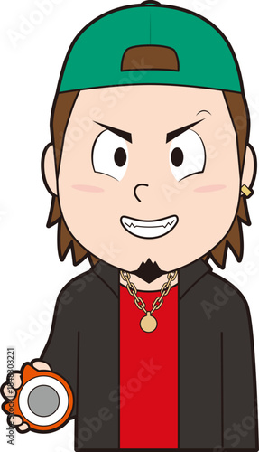 パチンコでニヤリとする若い男性