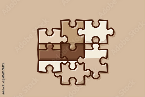 Equality Puzzle Pieces Connecting Together  
