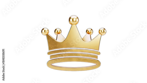 Golden Crown Isolated on White Background