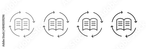 Learning Nugget Icons Vector Set In Different Stroke Line Style