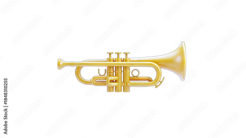 Fototapeta premium Golden Trumpet Isolated on White Background