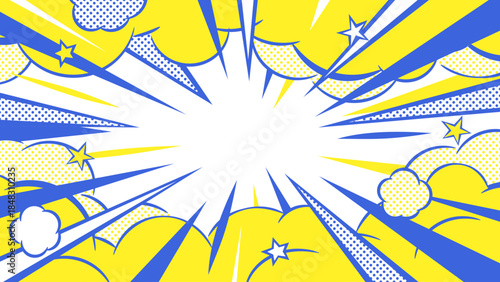 コミック風の集中線背景／ポップアート