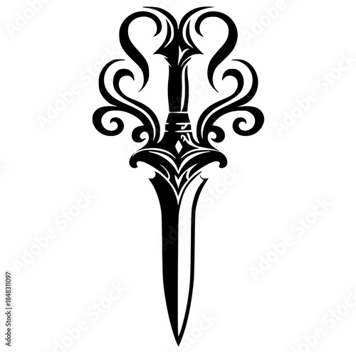 Traditional knife silhouette vector design