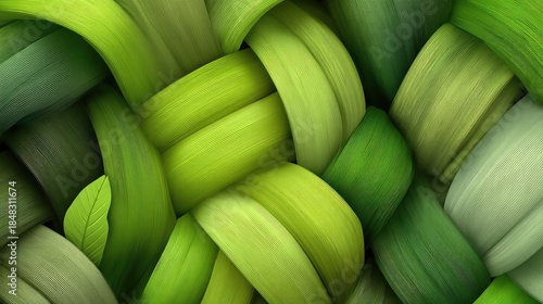 Abstract Green Intertwined Pattern
