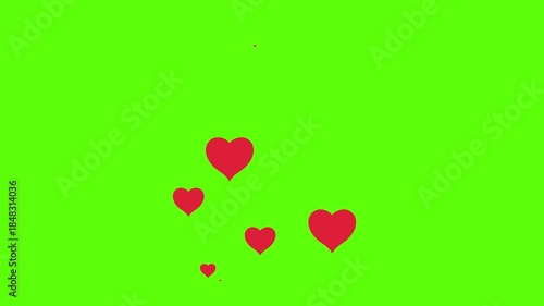 heart love animation green screen