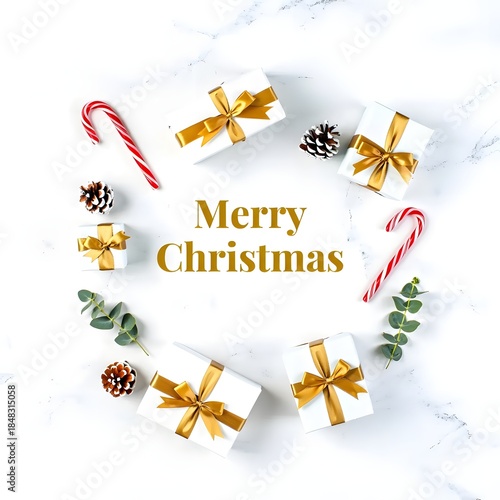 Merry christmas gift circle