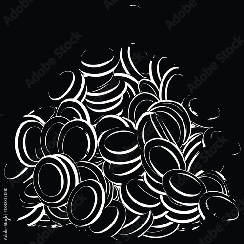 A massive pile of shiny gold coins stacked high, representing wealth, fortune, and abundant success.