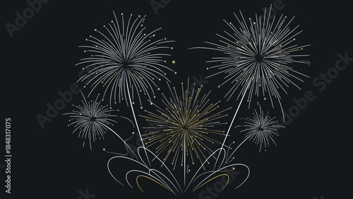 Fireworks Display on Dark Background