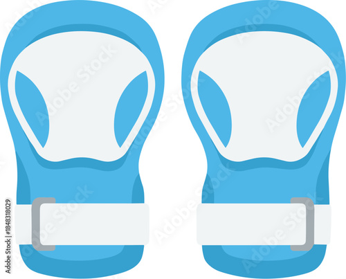 Vector illustration of a pair of blue protective knee pads.
