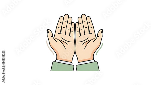 symbol of hands opening their palms in prayer