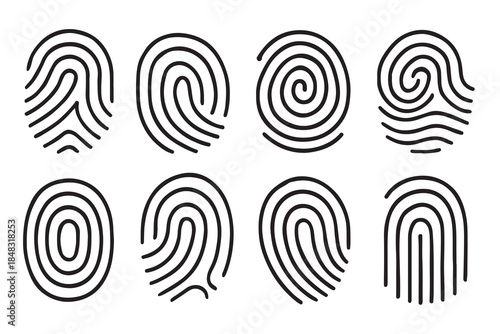 line drawing of fingerprints collections