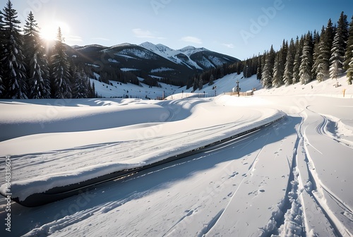 ski track in the mountains