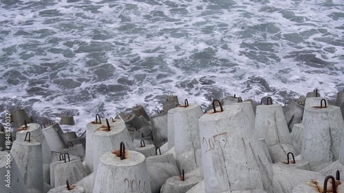 Breakwater Armor Rock boulders for coastline erosion protection.