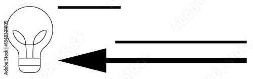 Innovation concept. Innovation with a light bulb and directional arrow progress and forward thinking. Innovation ideas for creativity, development, technology, and growth. For business, startups