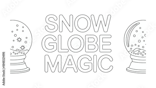 Snow Globe Magic: An enchanting illustration of snow globe magic, capturing the whimsical essence of a serene winter scene. 