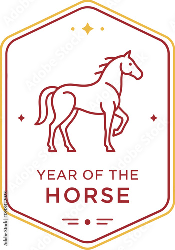 Majestic Horse Illustration for Year of the Horse Celebration Vector Graphic Design