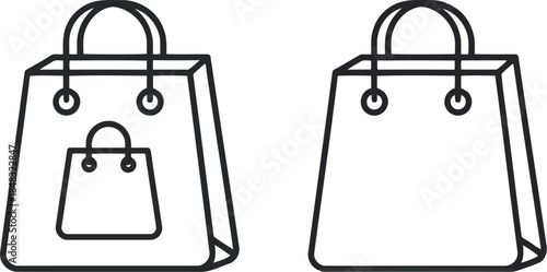 Shopping bags vector icons set retail purchase storefront commerce consumerism graphics vector