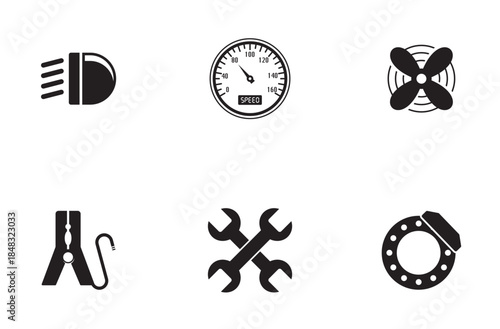 simple automotive set icon vector