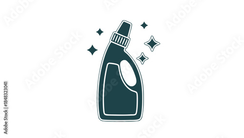 Sparkling Cleaning Product Bottle Icon