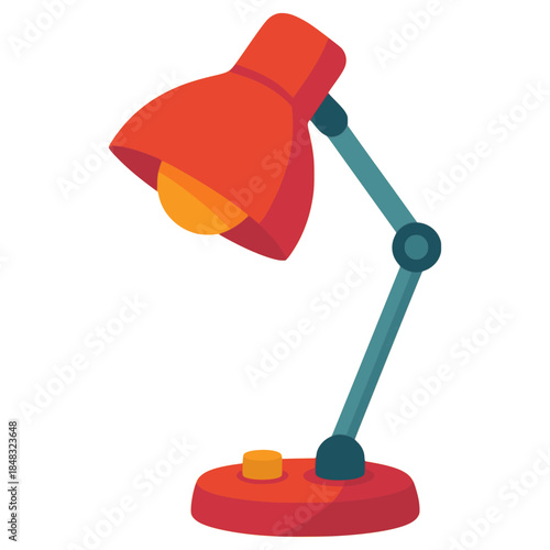 table lamp lighting decoration flat color vector illustration template design