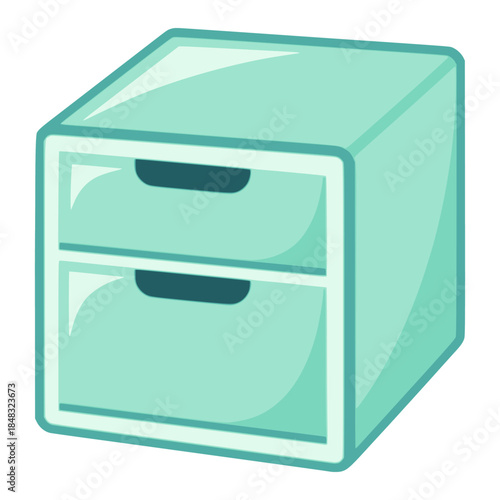 file cabinet office stuff supply flat color vector illustration template design