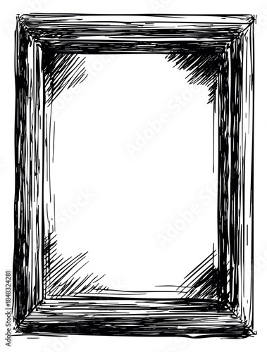 Hand drawn wooden frame vector illustration
