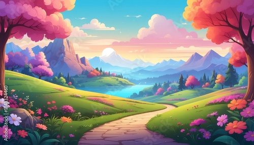 sunset in the mountains