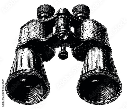 Vintage binoculars illustration hand drawn sketch vector illustration