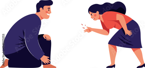 Couple With Pixelated Style Looking at Hand Injury