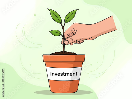 Hand Planting Investment Financial Growth