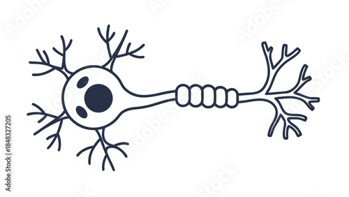 Stylized Neuron Illustration - Digital Art