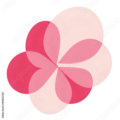A stylized illustration of overlapping pink petals forming a floral pattern