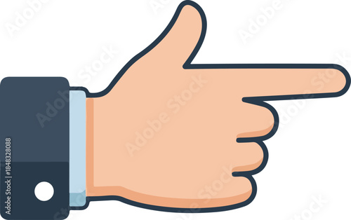 Hand Pointer Icon Blue Sleeve Skin Tone