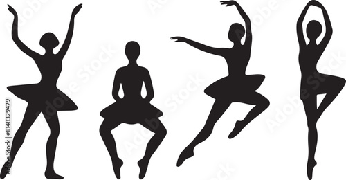 Ballet Dancers Silhouette Illustration