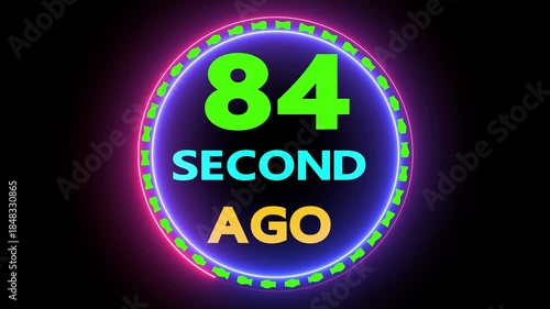 84 second ago glowing neon sign motion