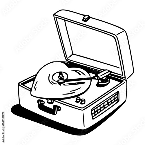 doodle style phonograph for music lovers