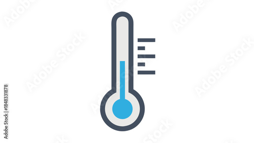 Stylized Thermometer Icon: Temperature Measurement and Weather Data