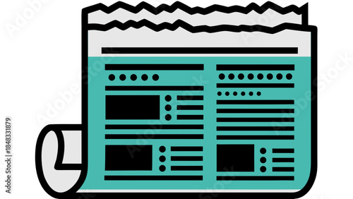 Stylized Teal Newspaper Icon